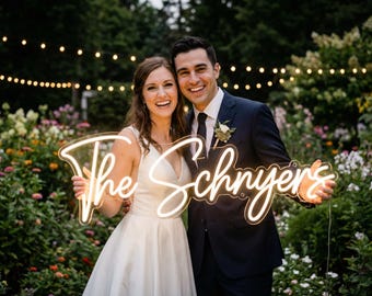 Custom Wedding Neon Sign, Custom Neon Sign, Wedding Decor, Engagement Gifts, Wedding Decor, Personalized Gift, Name Neon Signs, LED Sign
