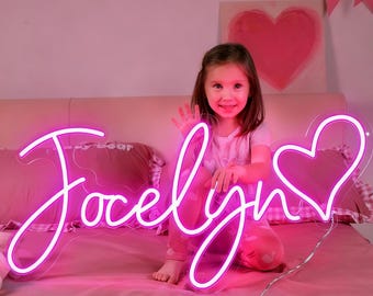 Custom Kids Neon Name Sign, Personalized LED Name Light for Nursery, Bedroom, Wall Decor, Unique Gift for Children, Birthdays, Baby Showers