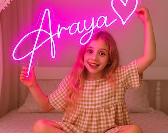 Neonreclame op maat, Neonreclame voor kinderen, Neonreclame met naam, Cadeaus op maat, Neonreclame met persoonlijke tekst, Woondecoratie, Wanddecoratie, Reclamebord op maat, LED-neonverlichting