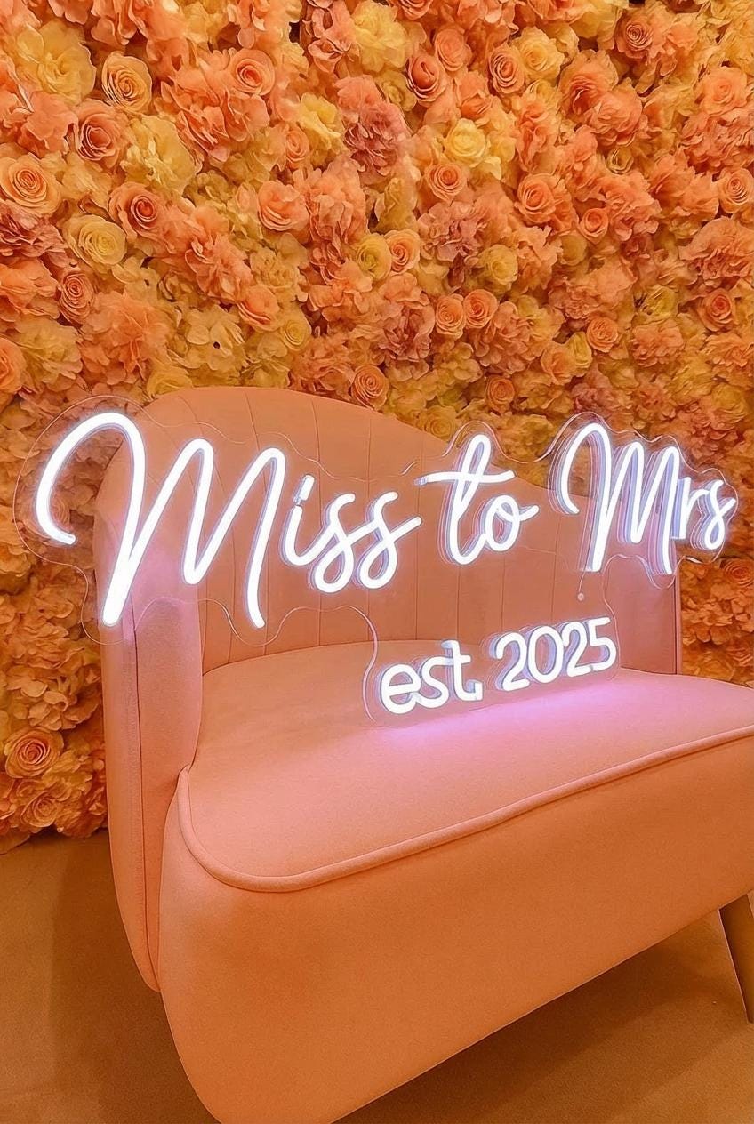 Insegna Al Neon Personalizzata Con Nome E Data – Luce LED Per Matrimonio, Festa E Arredo Casa - 3