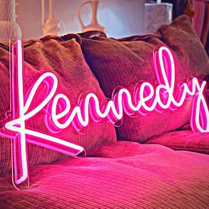 Letrero de neón personalizado con nombre para niños, luz LED personalizada para guardería, dormitorio, decoración de pared, regalo único para niños, cumpleaños y baby showers. imagen 2