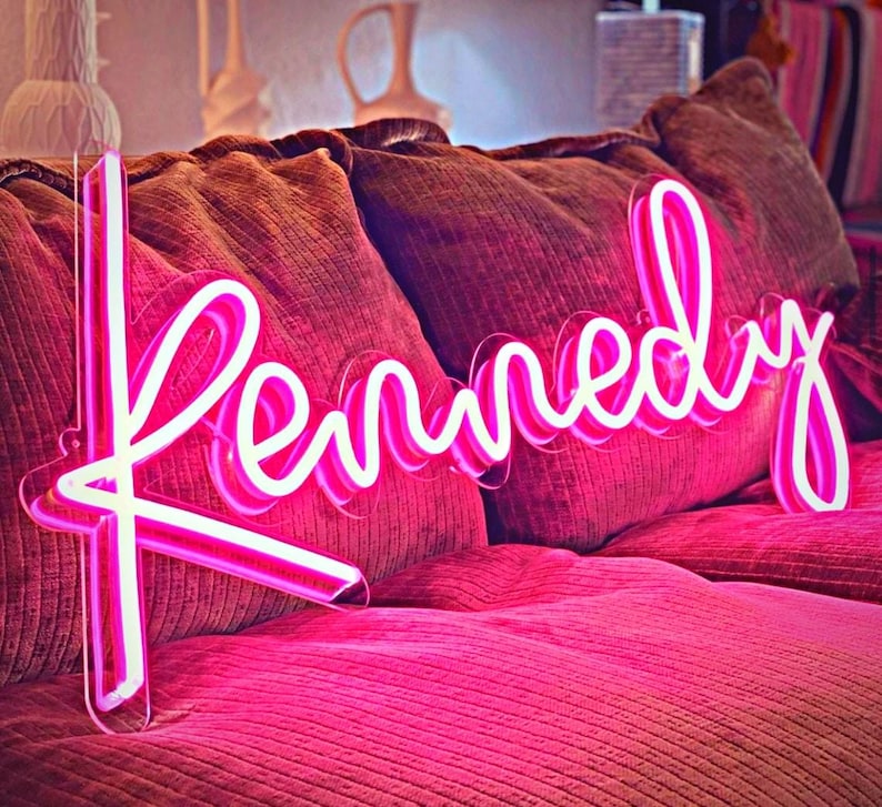 Letrero de neón personalizado con nombre para niños, luz LED personalizada para guardería, dormitorio, decoración de pared, regalo único para niños, cumpleaños y baby showers. imagen 2