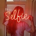 Selfie Neon Sign, LED Sign for Photobooth, Backdrop, Custom Acrylic Light, Couple Photo Prop, Personalized Gifts, Custom Signs, Room Decor