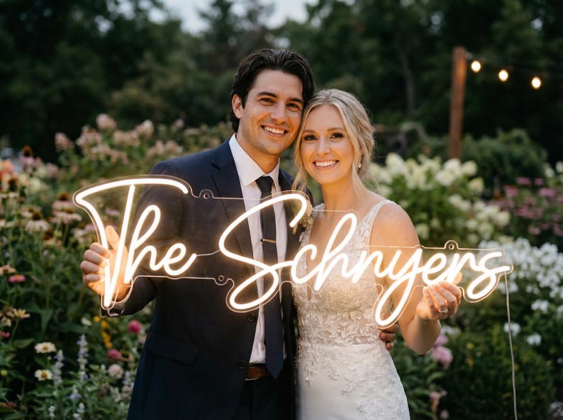 Custom Neon Sign | Wedding Decor | Neon Wedding Sign | Wall Decor | Name Neon Light | Wedding Neon Lights | Personalized Gifts Neon Sign image 11