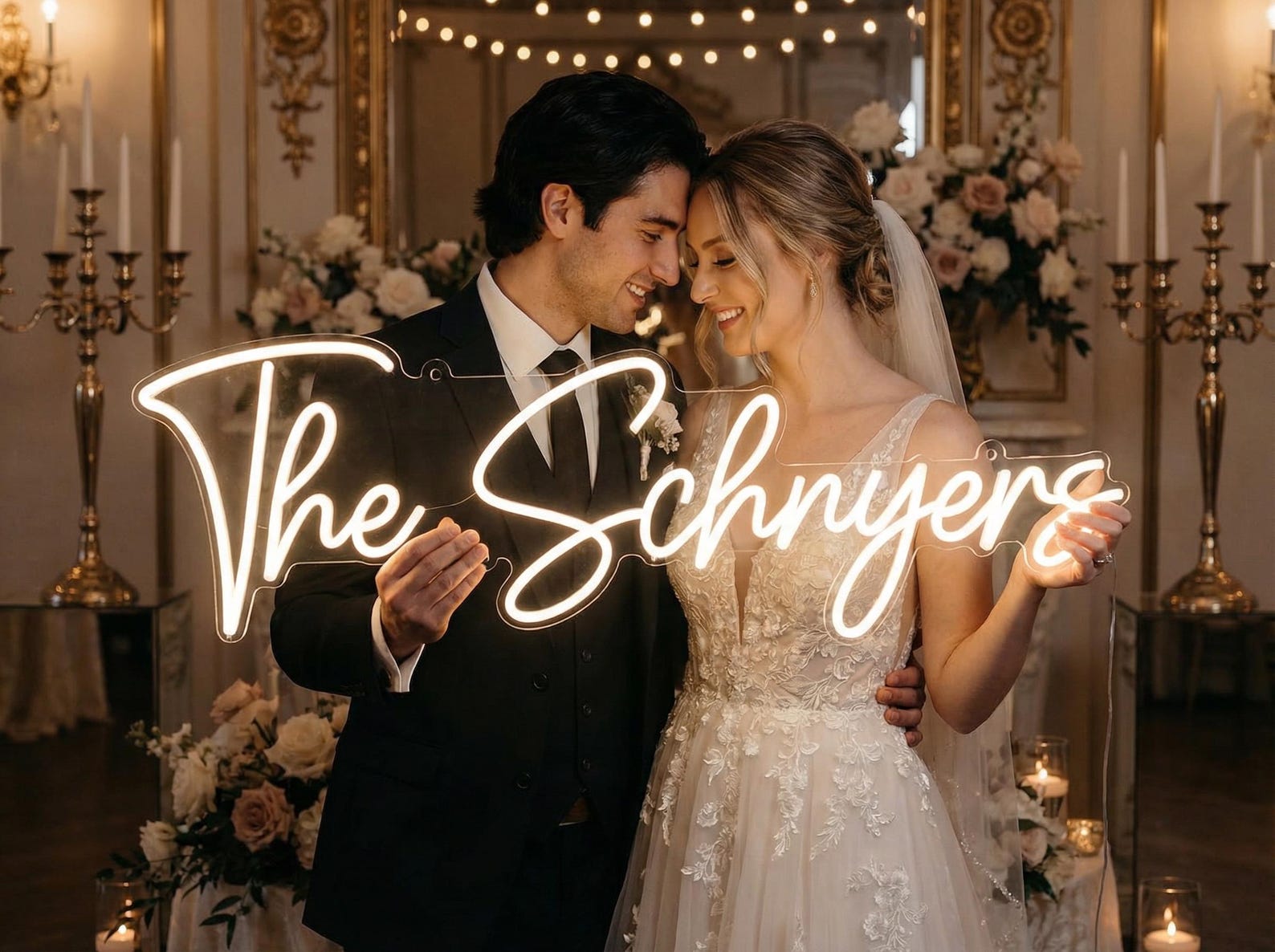 Wedding Neon Sign, Custom Neon sign, Personalized Neon, Gifts for Him/Her, Engagement Sign, Wedding Backdrop, Reception Decor, Party Sign - Cut to shape