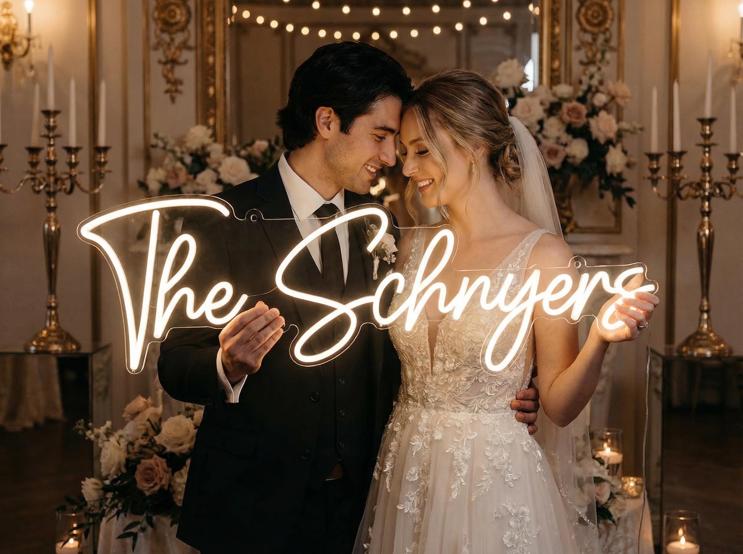 Insegna al neon per matrimonio e famiglia: luce LED personalizzata con