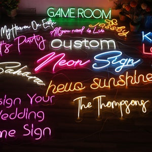 Insegna al neon personalizzata Insegna al neon Segni di matrimonio Nome Insegne al neon Insegna luminosa al neon a LED Regali per damigelle d'onore Decorazione da parete Home decor immagine 2