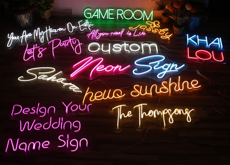 Insegna al neon personalizzata Insegna al neon Segni di matrimonio Nome Insegne al neon Insegna luminosa al neon a LED Regali per damigelle d'onore Decorazione da parete Home decor immagine 2