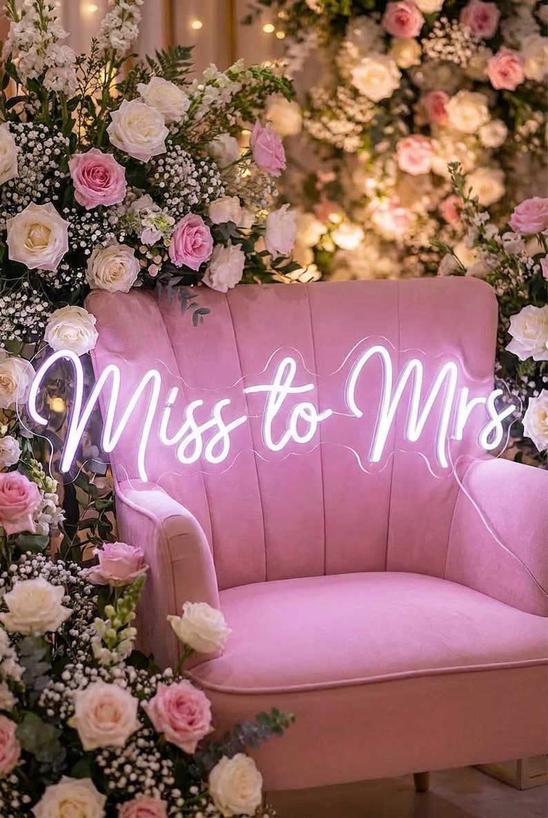Custom Neon Sign | Wedding Decor | Neon Wedding Sign | Wall Decor | Name Neon Light | Wedding Neon Lights | Personalized Gifts Neon Sign image 20