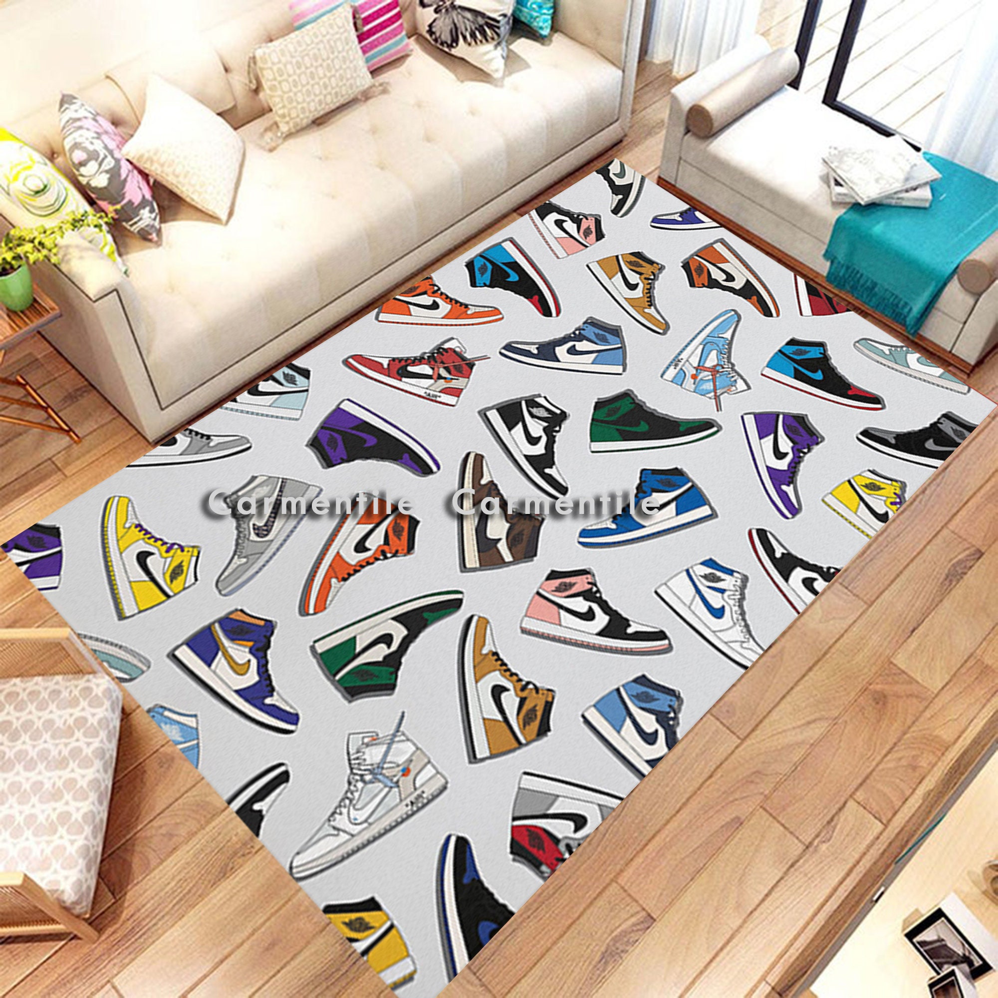 Air Jordan Sneaker Rug Alfombra de la sala de zapatillas Etsy