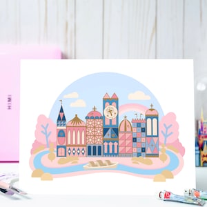 It's a Small World Inspired - Mary Blair Inspired Art Print