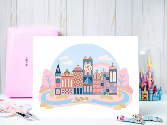 It's a Small World Inspired - Mary Blair Inspired Art Print