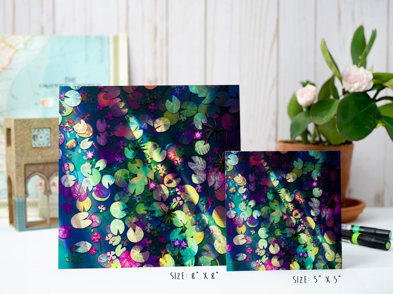 Rainbow Lily Pad Light Art Print Etsy