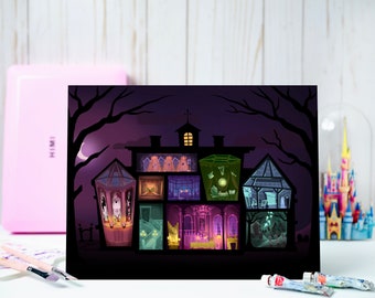 Haunted Mansion Inspired Art Print / 99 Happy Haunts / Magic Kingdom Inspired / Grim Grinning Ghosts