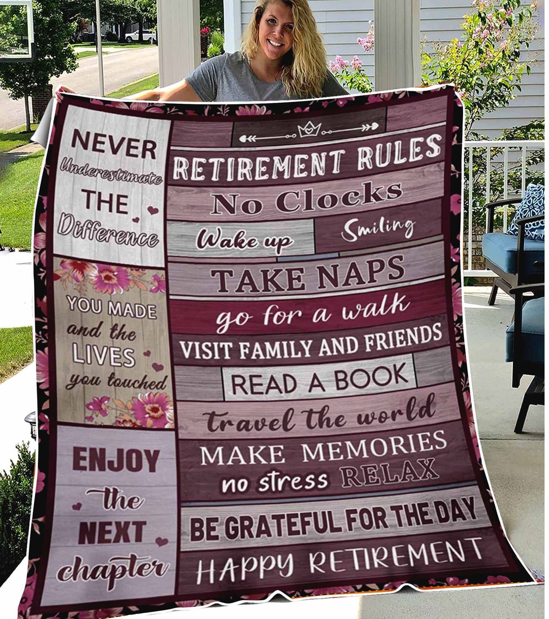 Happy Retirement Blanket Retirement Gifts Soft Throw Blankets Etsy