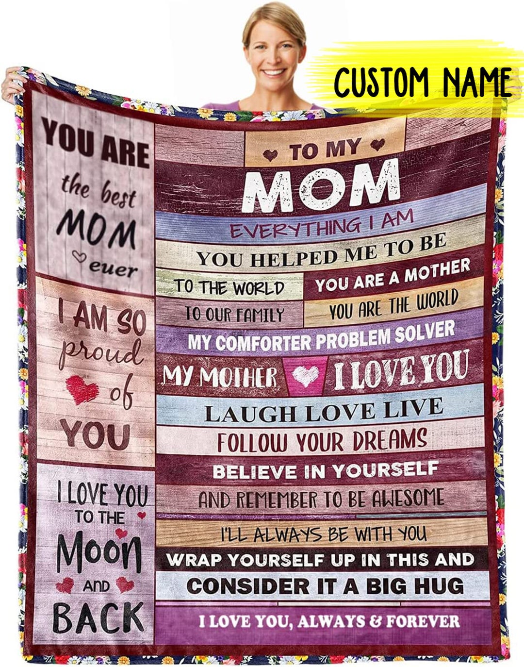 Gifts for Mom Personalized Mom Blanket Letter to Mom W/ Etsy
