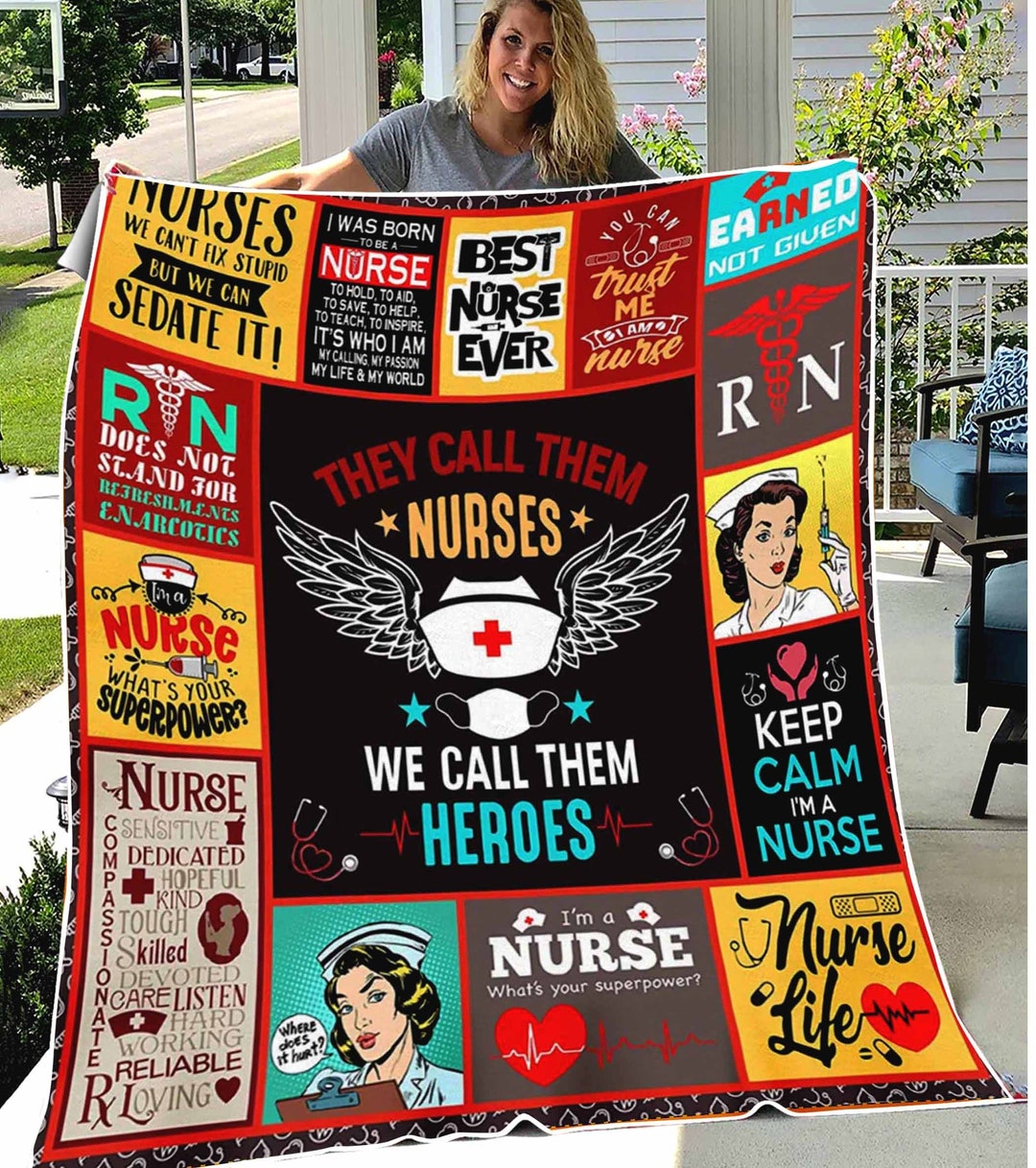 Nurse Fleece Sherpa Blanket Nurses RN Gifts Graduation Gift Etsy