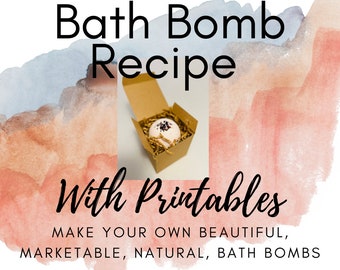 All Natural Bath Bomb Recipe with Printables