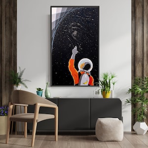 Origin of Species: Giclee Fine Art Print of Monkey in Space Reaching for Cosmic Ape
