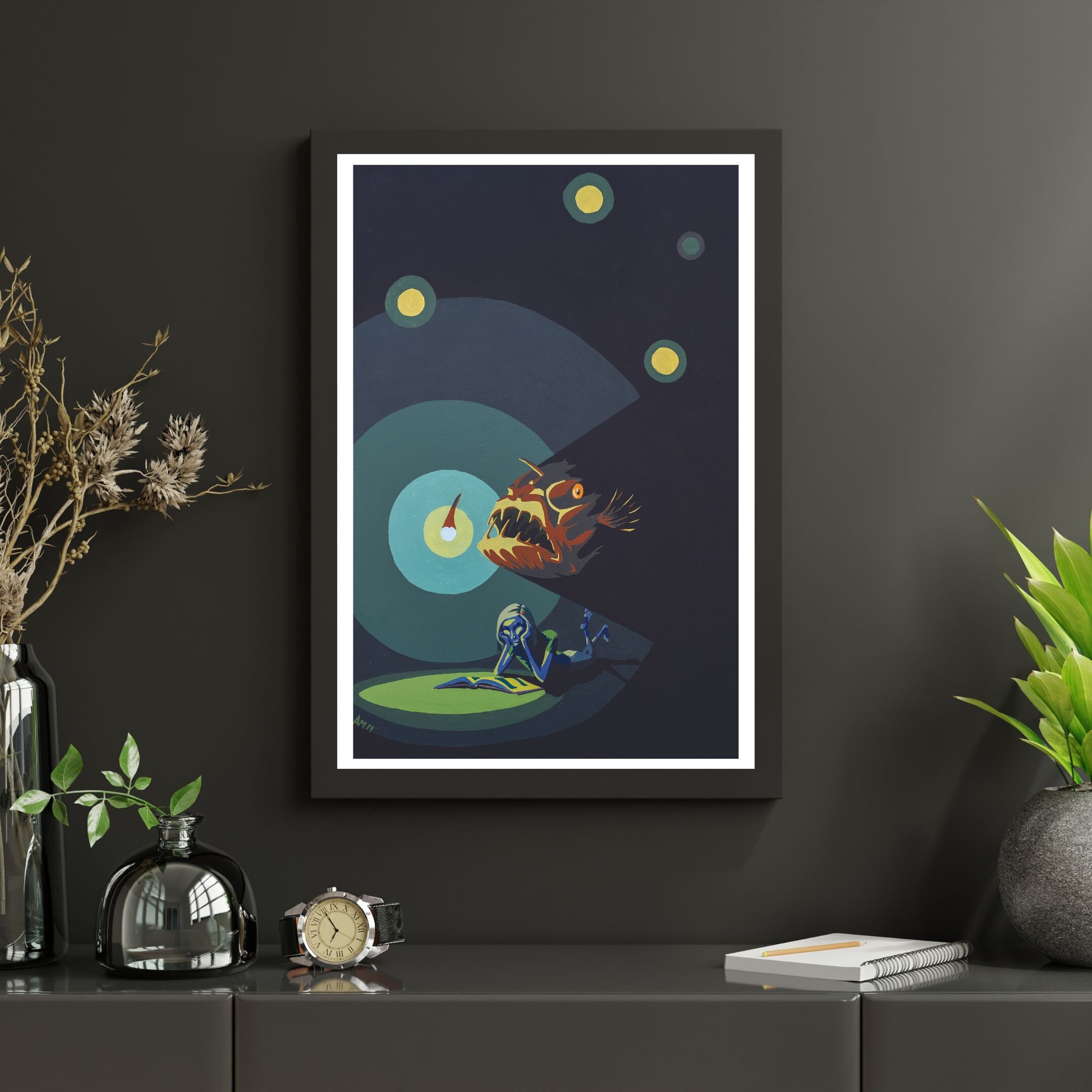 Reading by the Sea's Light - Angler Fish Acting as a Night Light for a ...