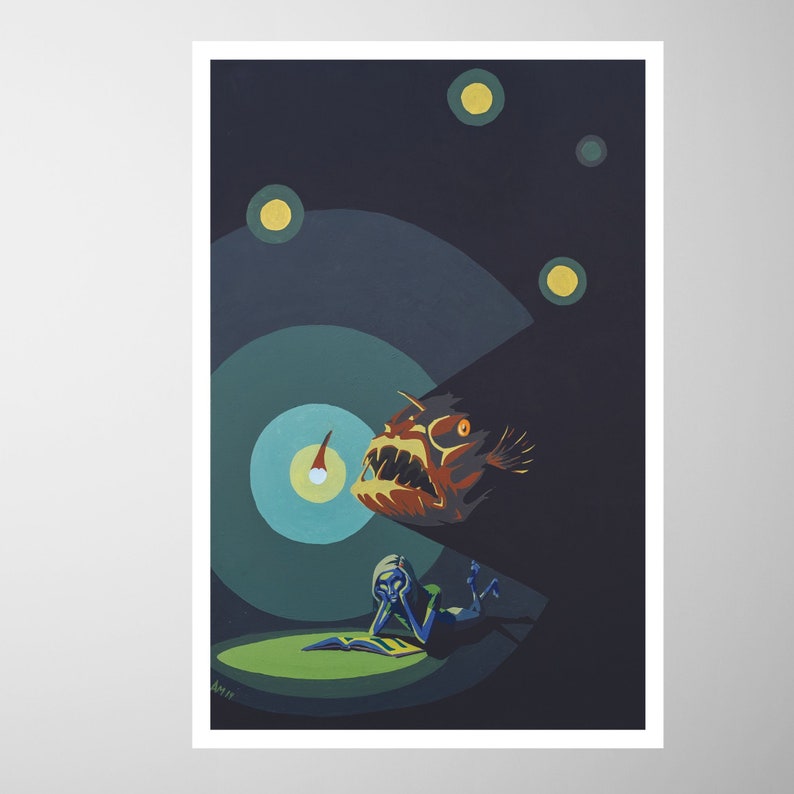 Reading by the Sea's Light - Angler Fish Acting as a Night Light for a ...