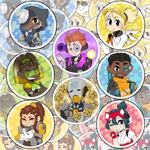 Overwatch Support Sticker/Button Set