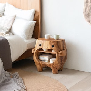 Rustic wood Halloween bedside table shelf Handmade floating nightstand with drawer farmhouse floating table for bedroom gift for home