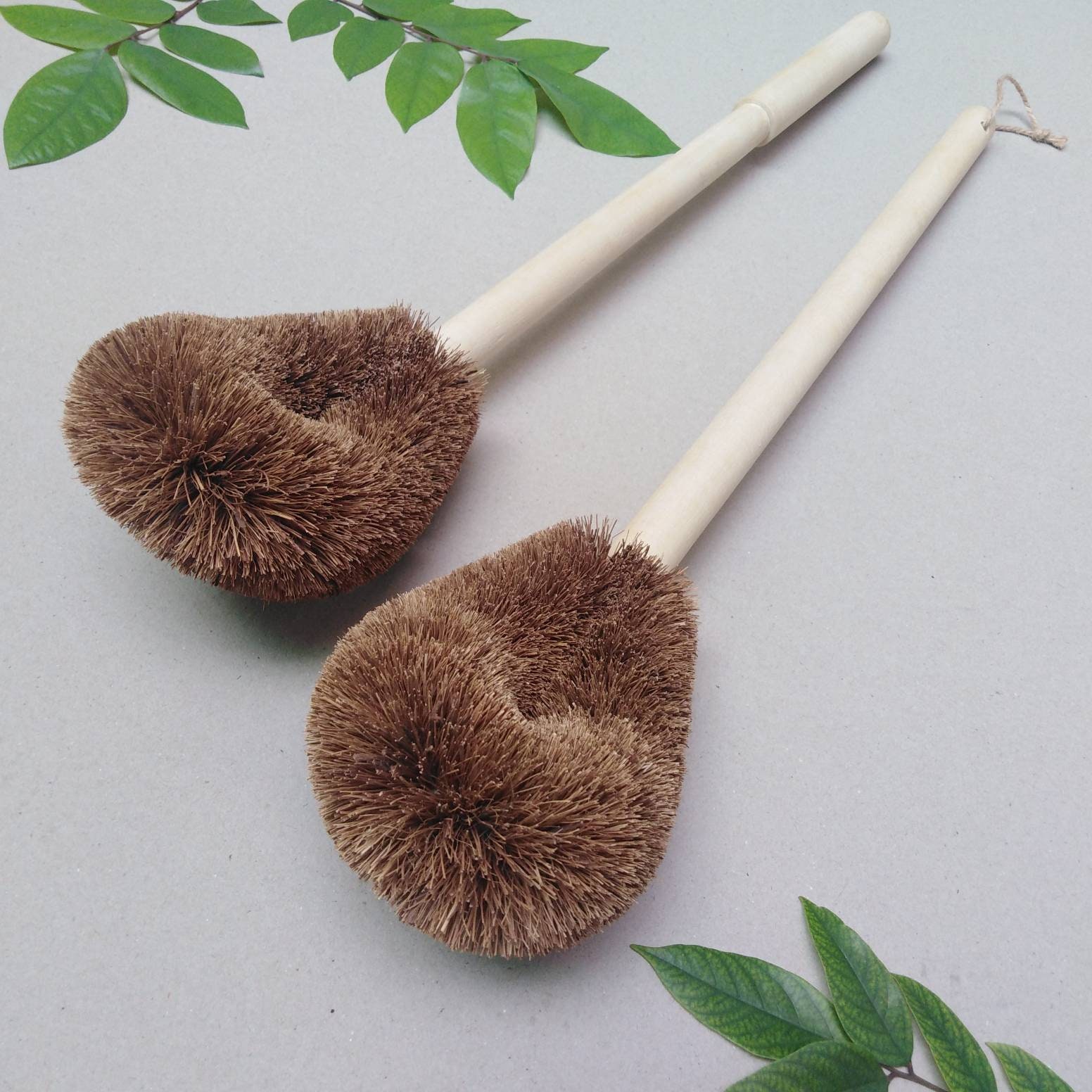 ECOLULU Eco Friendly Toilet Brush, 2 Pack Wood Toilet Brush Made of  Beechwood, Strong Hemp Bristles with 360° Cleaning Power, Biodegradable  Zero Waste