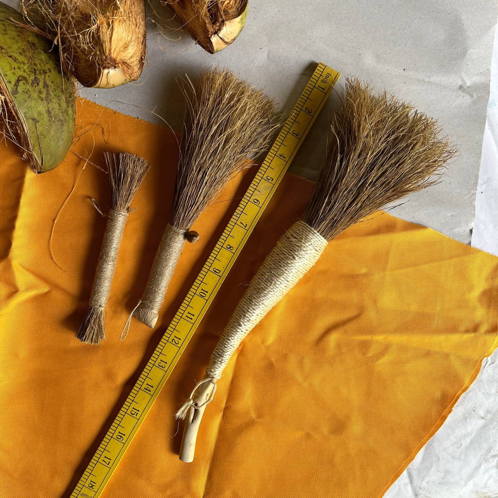 Mini 3 Dust Broom Set, Table Dust Brush, Coir Mini Brush, Work Place