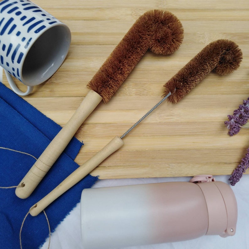 Deep Inside Cleaning Coconut Fiber Brushes Cup or Bottle Etsy