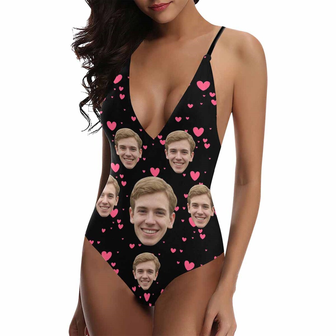 Custom Print Photo Face Bathing SuitPersonalized One Piece Etsy