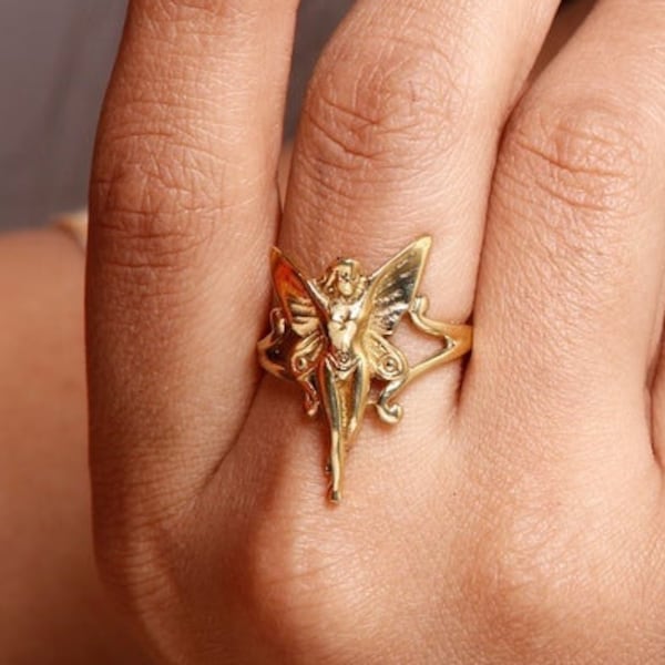 Angel Brass Ring,Handmade Ring,Vintage Rings,Boho Rings,Minimalist Ring,Gift Ring,Anniversary Ring,Wedding Ring,Deco Ring,Gift For Her