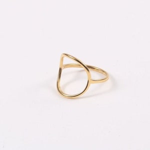 Open circle ring, simple O ring, karma ring, oval ring, dainty thin gold ring, delicate round ring, big circle ring, minimal geometric ring