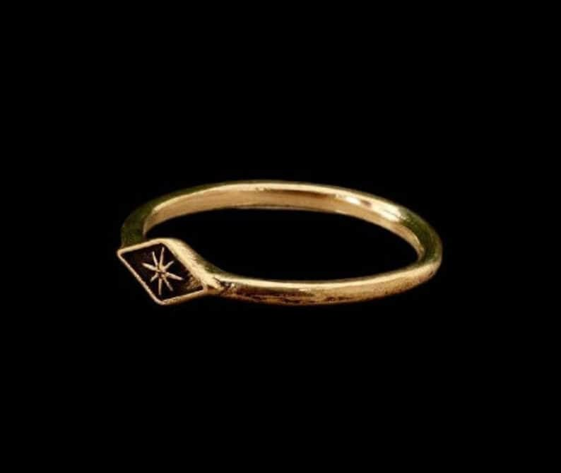 Star Brass Ring,Handmade Ring,Vintage Rings,Boho Rings, Minimalist Ring,Gift Ring, Anniversary Ring,Wedding Ring,Deco Ring,Gift For Her image 3