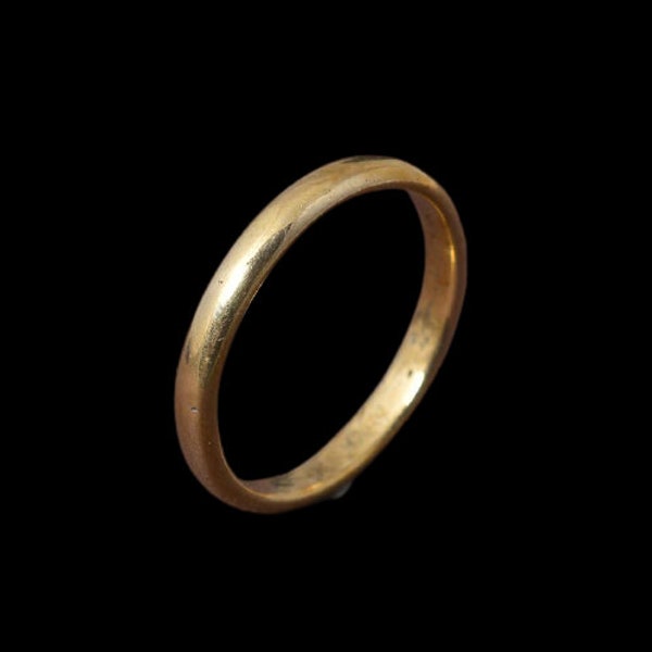 Thin Gold Band Ring, Gold Stacking Ring, Handmade Ring, Dainty Gold Ring, Minimalist Ring, Plain Gold Band, Wedding Band, Stackable Ring