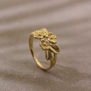 18K Gold Floral Ring, Gold Filigree Ring, Handmade Ring, Vintage Ring,Gold Designer Ring, Dainty Ring,Engagement Ring,Gift Ring,Gift For Her