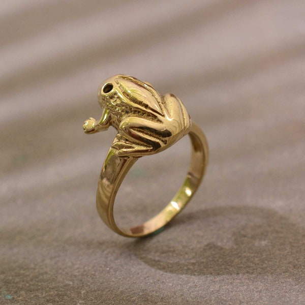 Brass Frog Ring,Handmade Ring,Vintage Rings,Boho Rings,Minimalist Ring,Gift Ring,Anniversary Ring,Wedding Ring,Animal Ring,Gift For Her