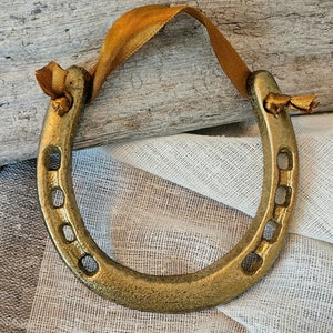 Golden Painted Lucky Horse Shoe Gold Horseshoe Good Luck Gift