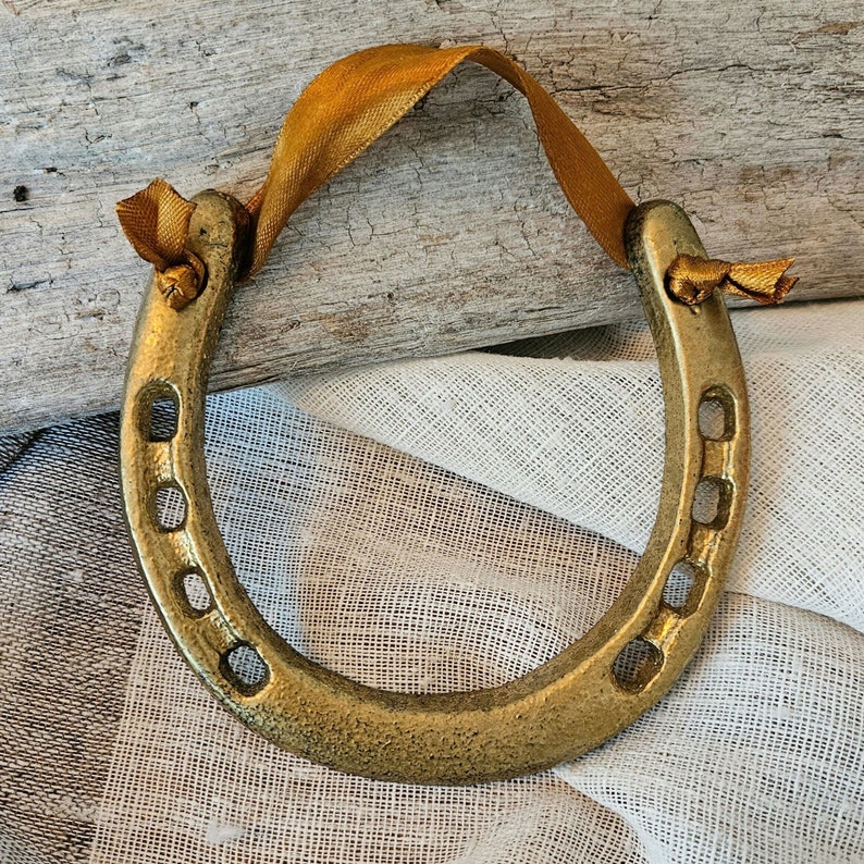 Golden Painted Lucky Horse Shoe Gold Horseshoe Good Luck Gift
