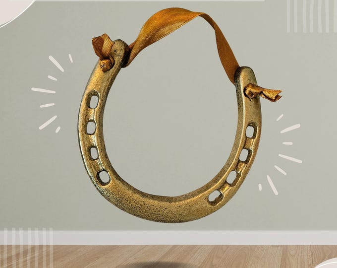 Lucky Horseshoe | Gold Painted Good Luck Charm | Modern Western Ranch Decor | Boho Housewarming Gift