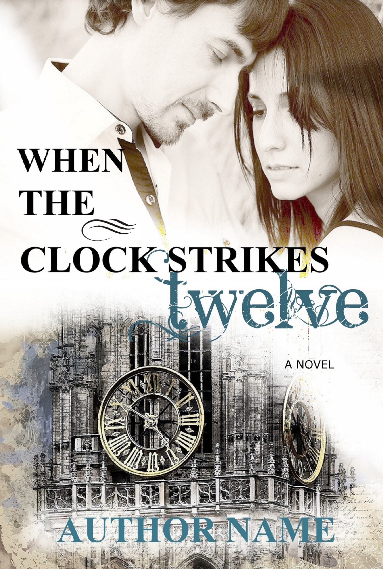 Premade Book Cover/When the Clock Strikes Twelve/contemporary Etsy
