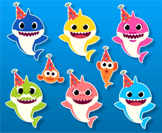 Baby Shark Party Hats Svg Bundle Baby Shark Png Clipart Etsy Baby Shark Party Hats Svg Bundle Baby Shark Png Clipart Etsy