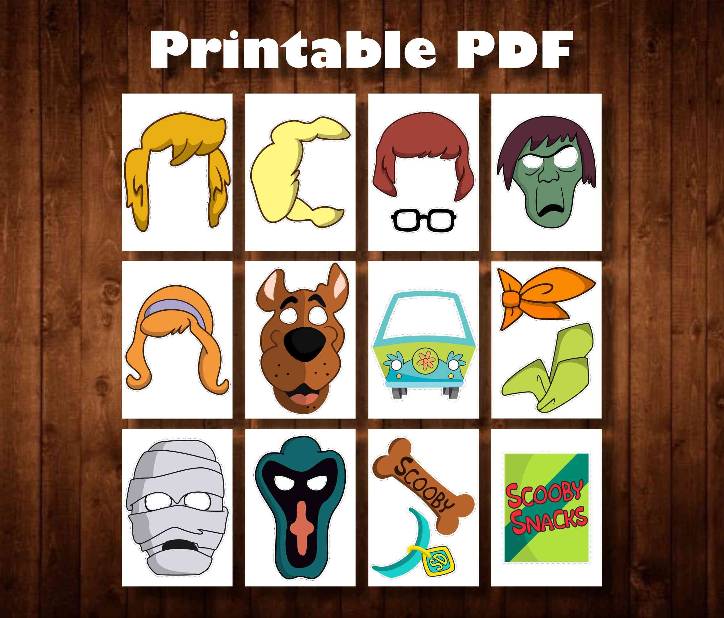 Scooby Doo Photo Booth Props Birthday Supplies Party Decor Etsy