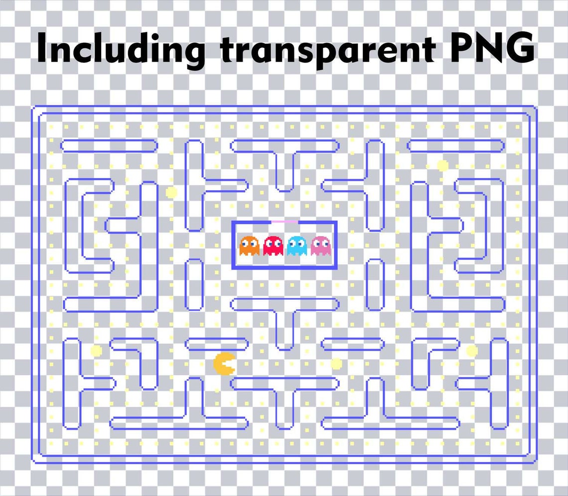 Pacman Gameboard SVG Pac-man Game Transparent PNG Shirt | Etsy