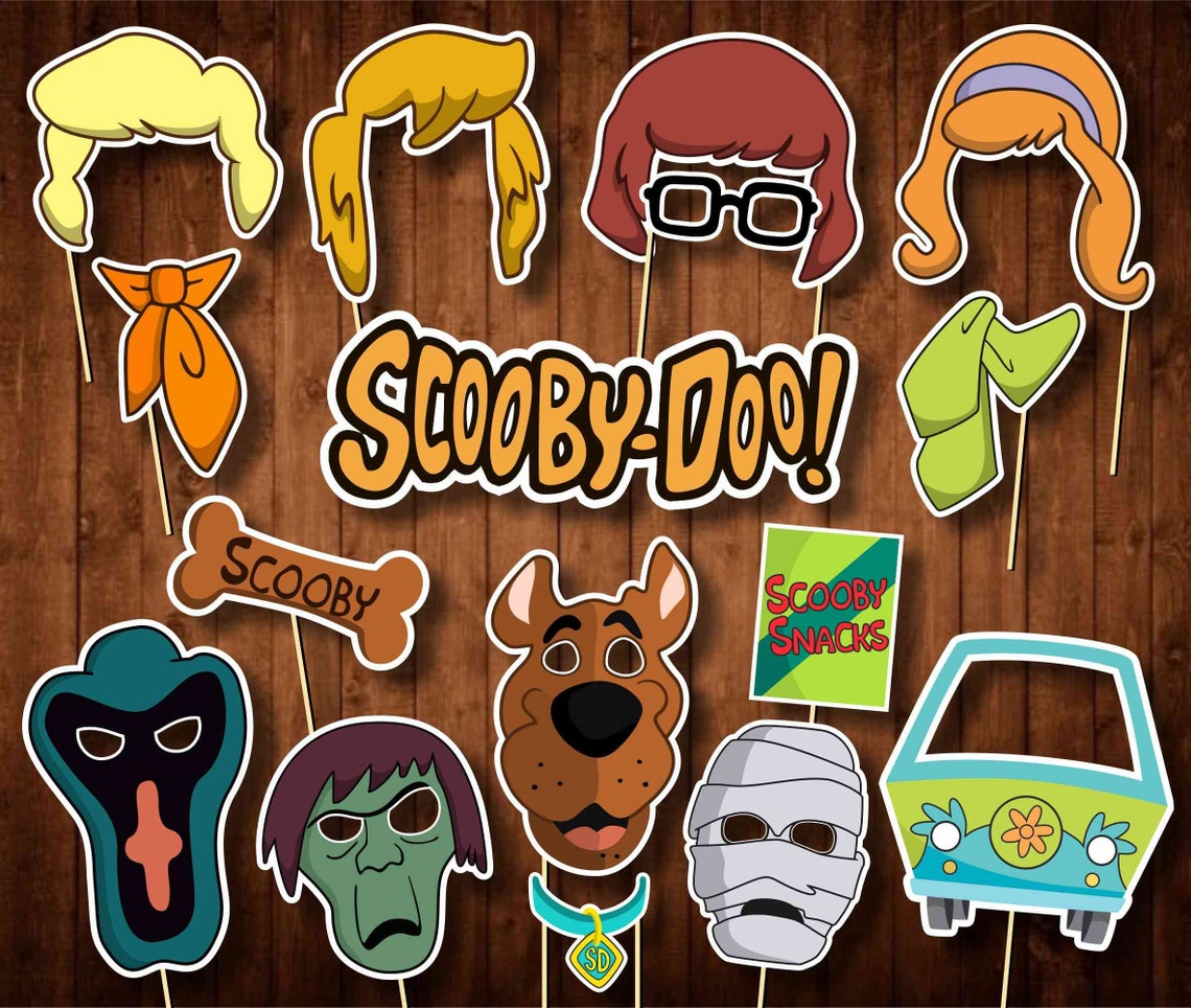 Scooby Doo Photo Booth Props Birthday Supplies Party Decor Etsy