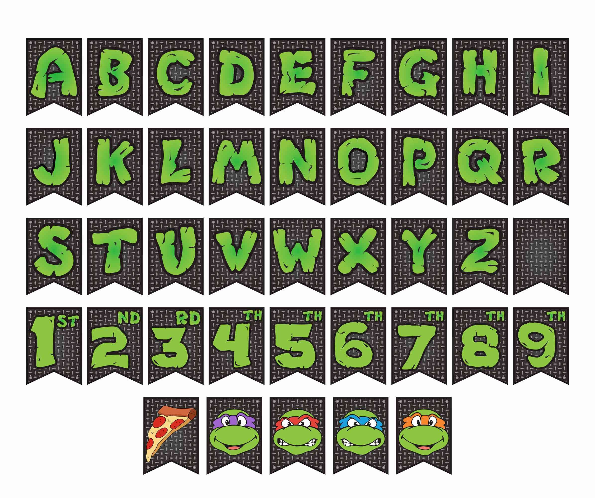 TMNT Birthday Banner Teenage Mutant Ninja Turtles Party Etsy