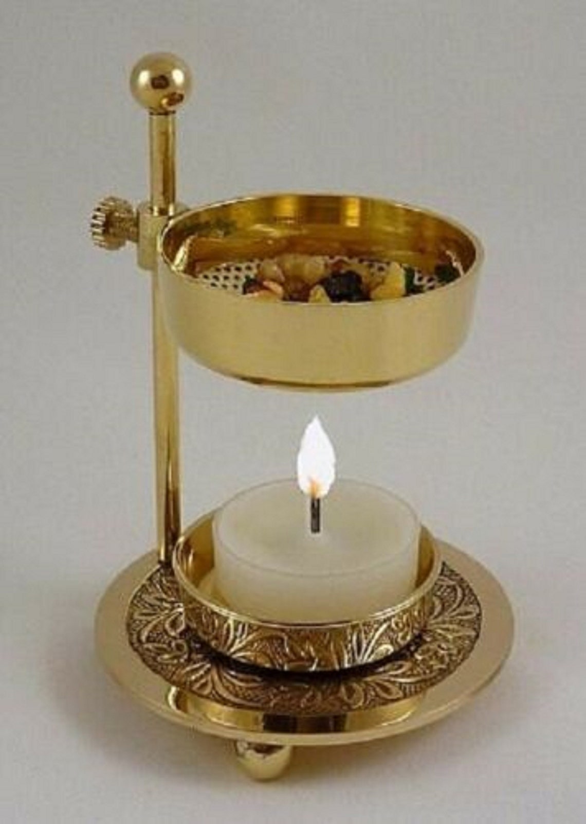 Brass Resin Loose Oil Burner No Charcoal Needed Incense Etsy