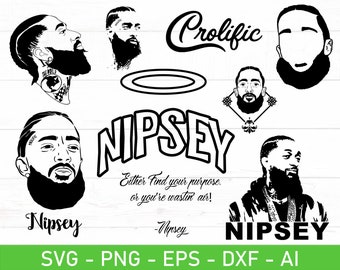 svg-png-eps-dxf-ai-jpg Nipsey Hussle silhouette .INSTANT DOWNLOAD