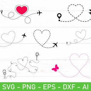 Dotted line svg, Dashed Line Doodles svg, airplane dotted line svg, eps, dxf, ai, png, Files For Cricut