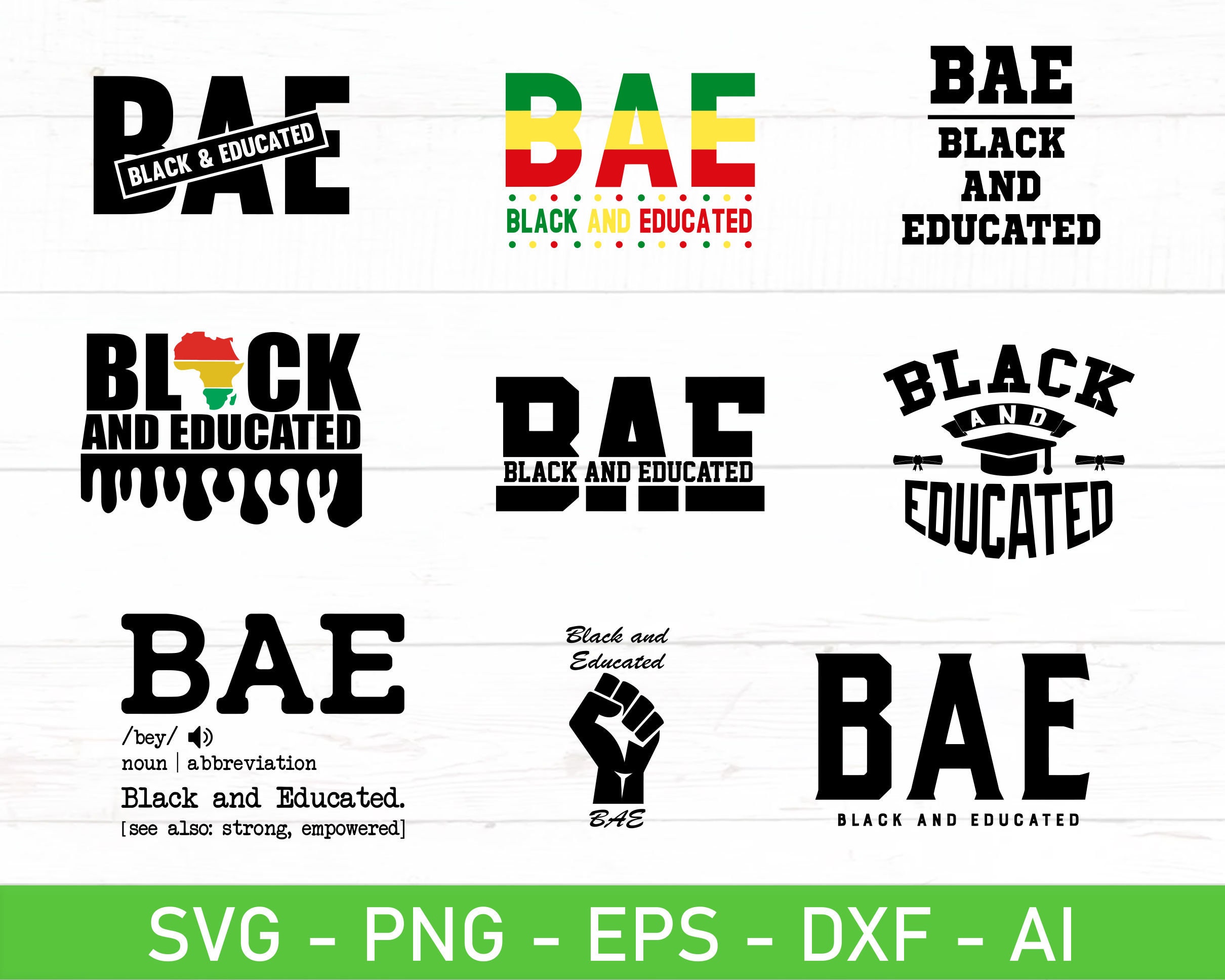 Loc Bae Svg BAE Black and Educated Svg, Eps, Dxf, Ai, Png, Files for Cricut - Etsy